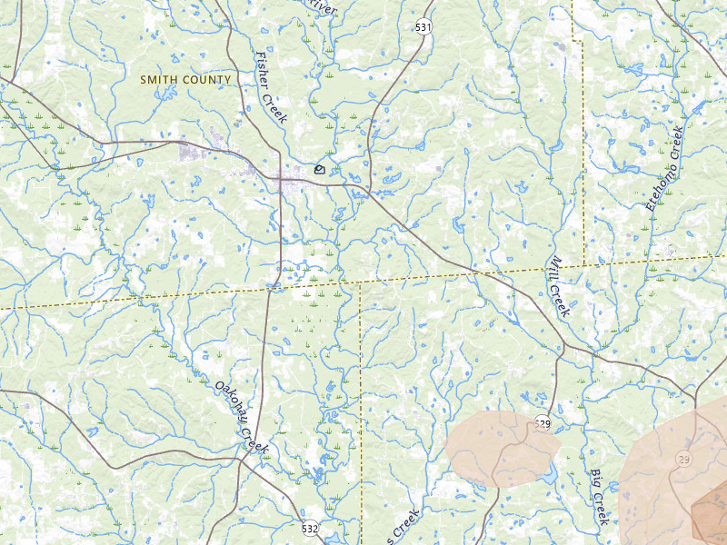 Radar-estimated hail-size map of the storm over Taylorsville, MS on Jun 19, 2026