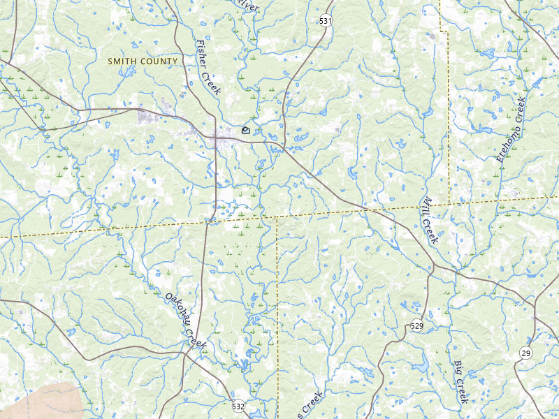 Radar-estimated hail-size map of the storm over Taylorsville, MS on Jul 5, 2026