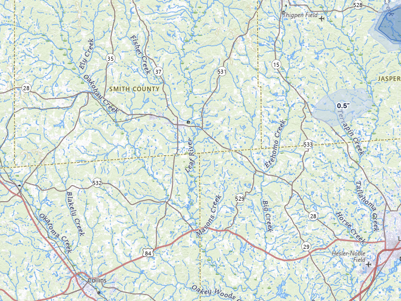 NEXRAD radar-signature map of the hail storm over Taylorsville, MS on Aug 20, 2026
