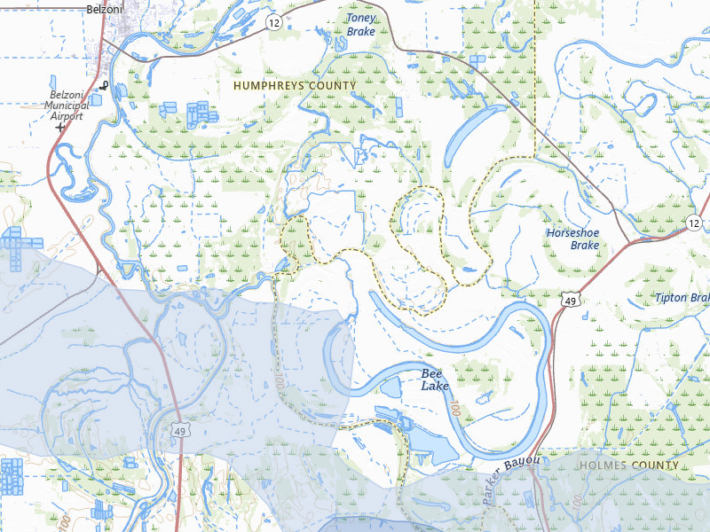 NEXRAD radar-signature map of the hail over Tchula, MS