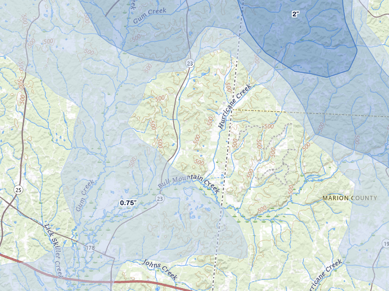 NEXRAD radar-signature map of the hail storm over Tremont, MS on Jul 1, 2026