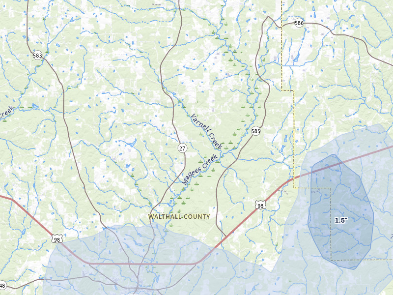 NEXRAD radar-signature map of the hail over Tylertown, MS