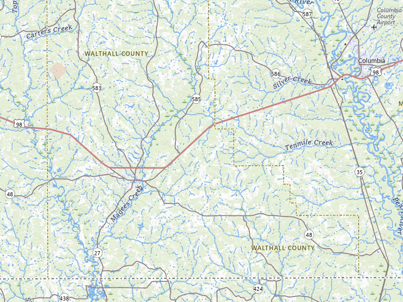 Radar-estimated hail-size map of the storm over Tylertown, MS on Aug 7, 2026