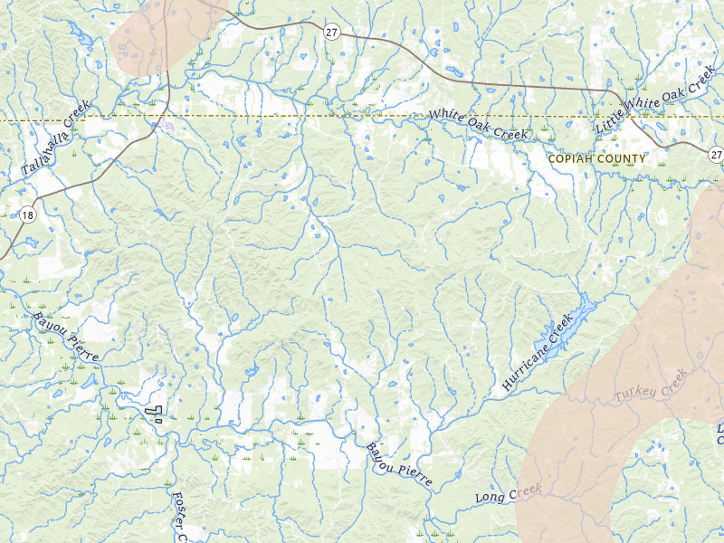 Radar-estimated hail-size map of the storm over Utica, MS on Mar 7, 2026
