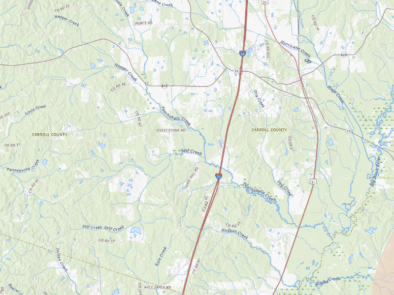 Radar-estimated hail-size map of the storm over Vaiden, MS on Aug 26, 2026
