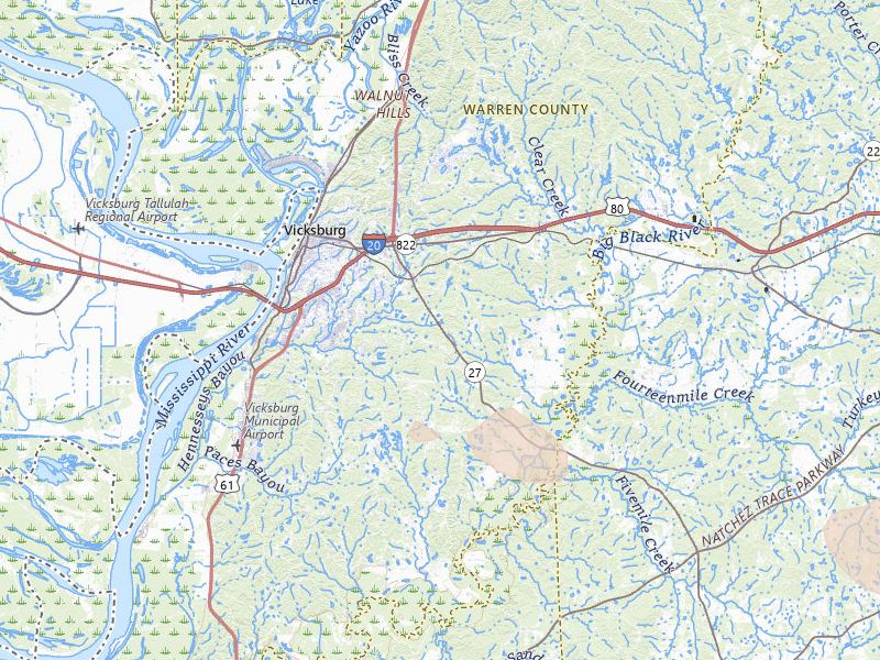 Radar-estimated hail-size map of the storm over Vicksburg, MS on Apr 29, 2026