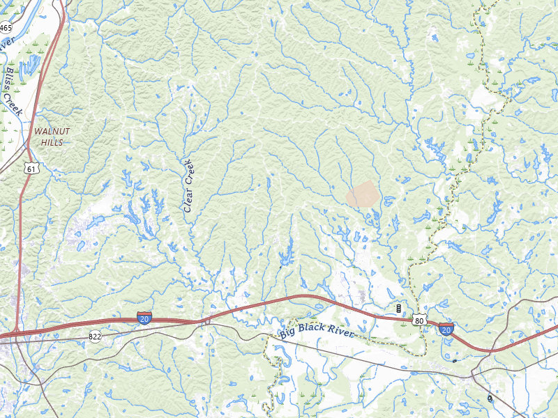 Radar-estimated hail-size map of the storm over Vicksburg, MS on Jun 19, 2026