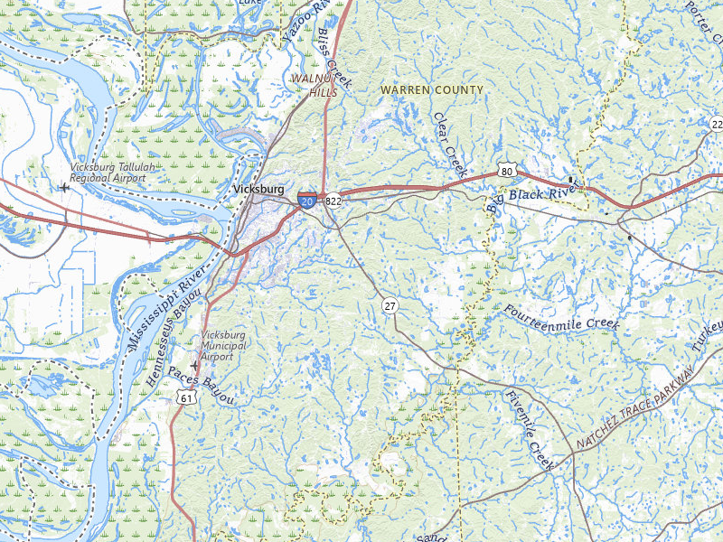 NEXRAD radar-signature map of the hail storm over Vicksburg, MS on Jul 6, 2026