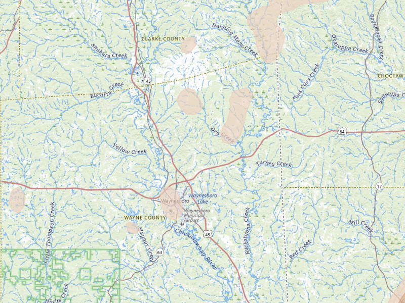 Radar-estimated hail-size map of the storm over Waynesboro, MS