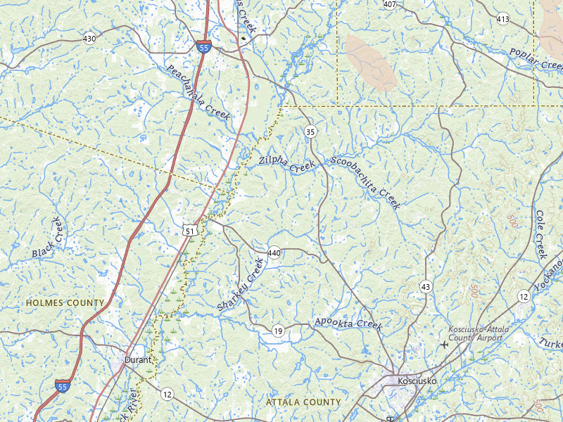 Radar-estimated hail-size map of the storm over West, MS on Jul 2, 2026