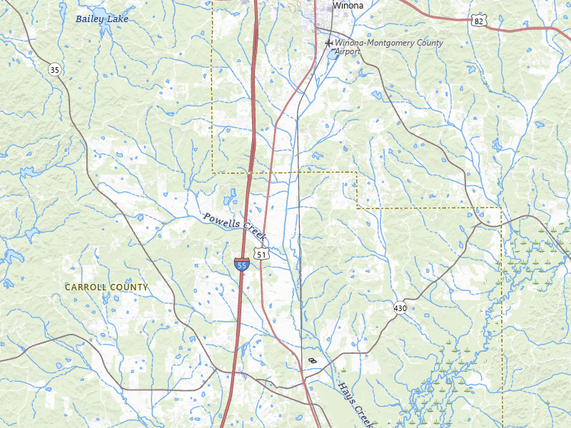 Radar-estimated hail-size map of the storm over Winona, MS on Jul 1, 2026