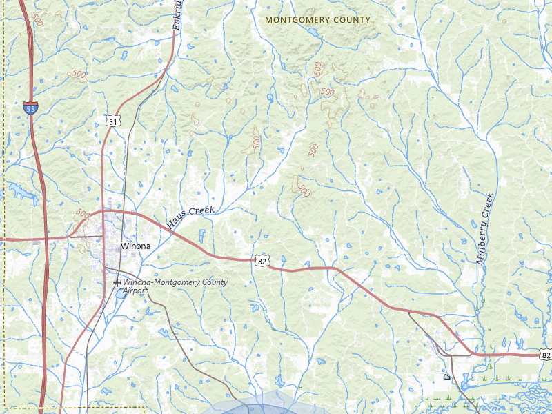 NEXRAD radar-signature map of the hail storm over Winona, MS on Aug 10, 2026