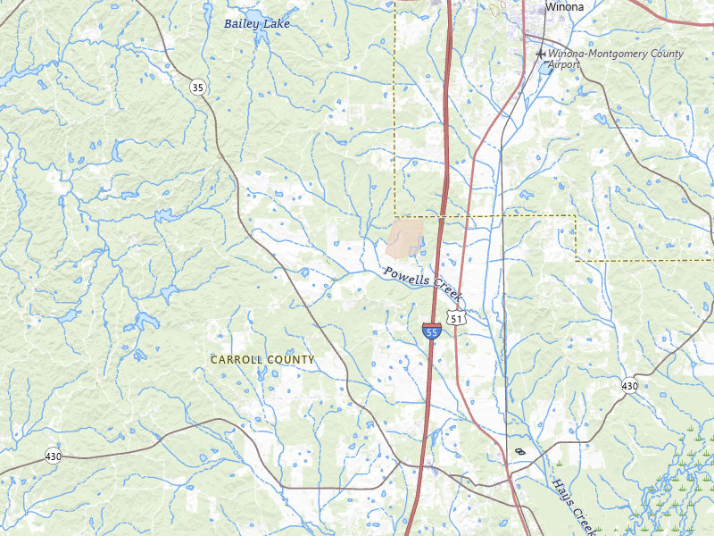 Radar-estimated hail-size map of the storm over Winona, MS on Aug 26, 2026