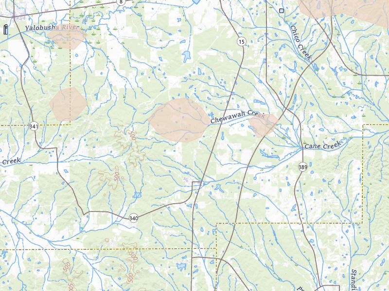 Radar-estimated hail-size map of the storm over Woodland, MS on Apr 28, 2026