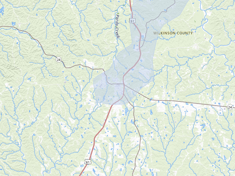 NEXRAD radar-signature map of the hail storm over Woodville, MS on Apr 4, 2026