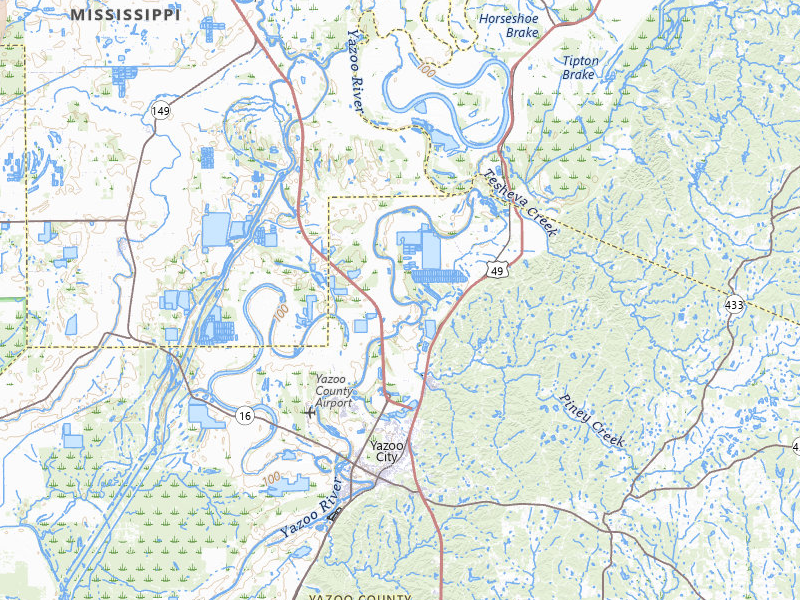 Radar-estimated hail-size map of the storm over Yazoo City, MS on Mar 15, 2026