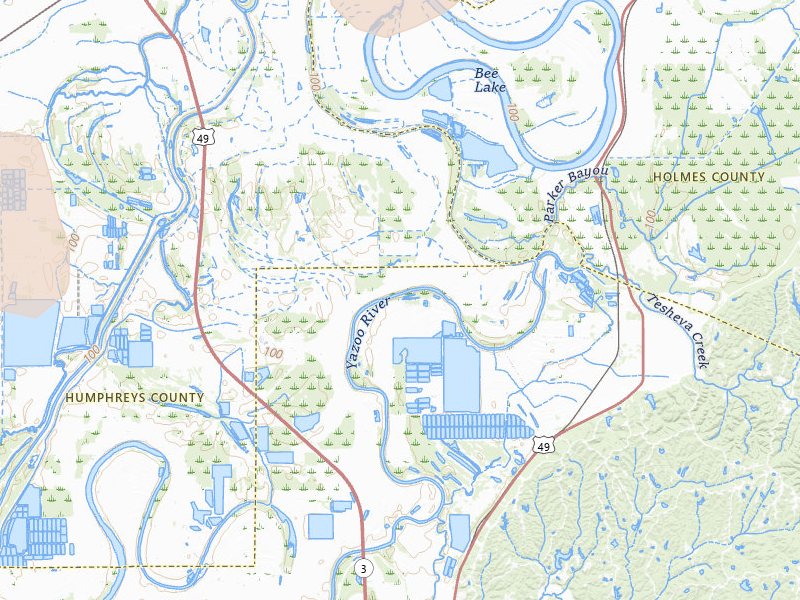 Radar-estimated hail-size map of the storm over Yazoo City, MS on Jun 1, 2026