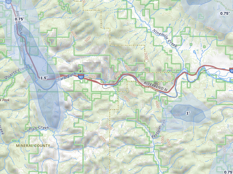 NEXRAD radar-signature map of the hail storm over Alberton, MT on May 29, 2026