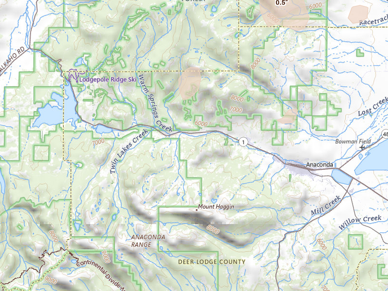 Radar-estimated hail-size map of the storm over Anaconda, MT on Jul 16, 2026