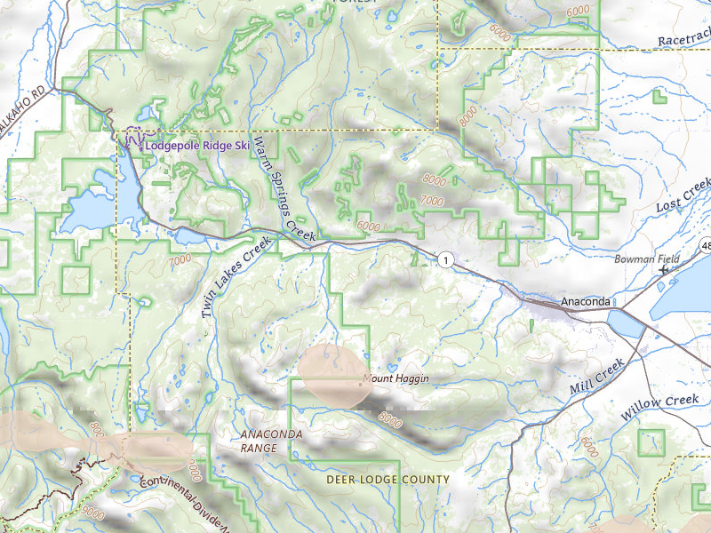Radar-estimated hail-size map of the storm over Anaconda, MT on Jul 23, 2026