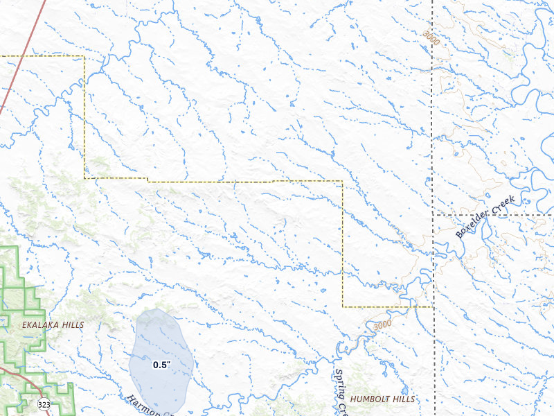 NEXRAD radar-signature map of the hail storm over Baker, MT on Jun 27, 2026