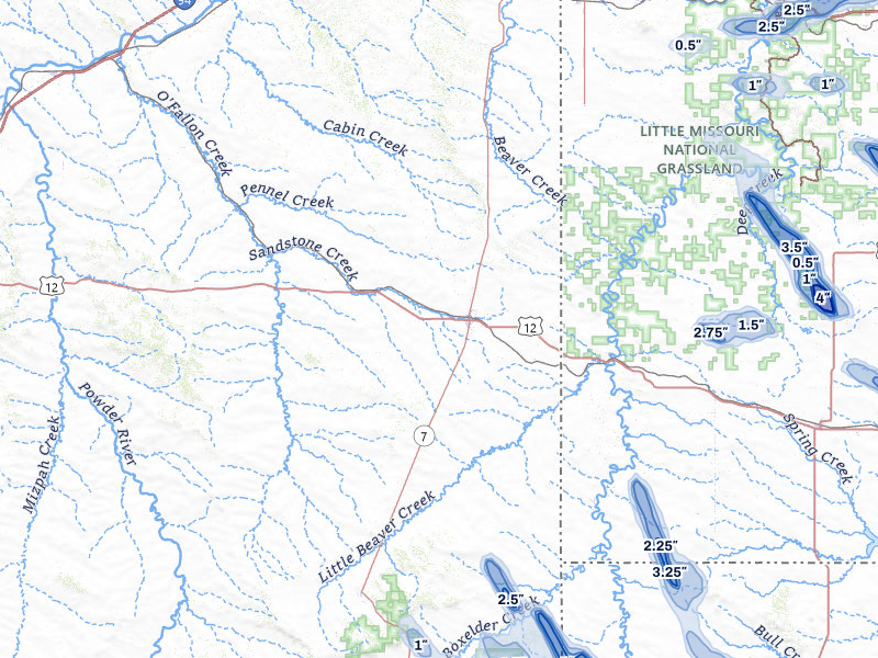 NEXRAD radar-signature map of the hail storm over Baker, MT on Aug 11, 2026