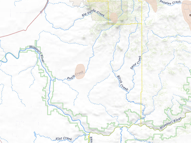 Radar-estimated hail-size map of the storm over Big Sandy, MT on May 29, 2026