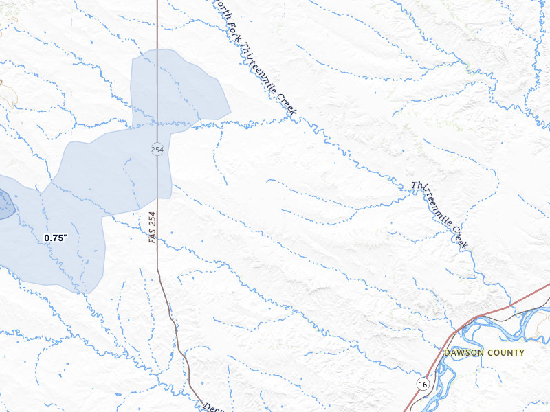 NEXRAD radar-signature map of the hail storm over Bloomfield, MT on May 30, 2026