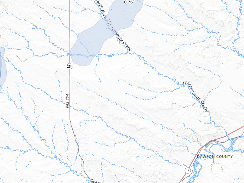 NEXRAD radar-signature map of the hail storm over Bloomfield, MT on Jun 6, 2026