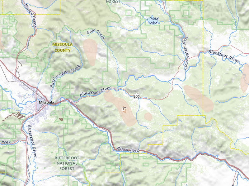 Radar-estimated hail-size map of the storm over Bonner, MT on May 27, 2026