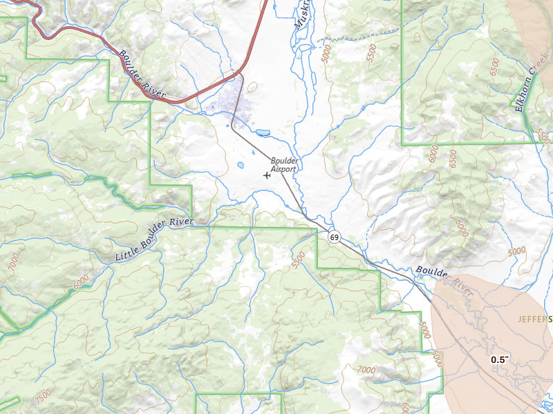 Radar-estimated hail-size map of the storm over Boulder, MT on May 27, 2026