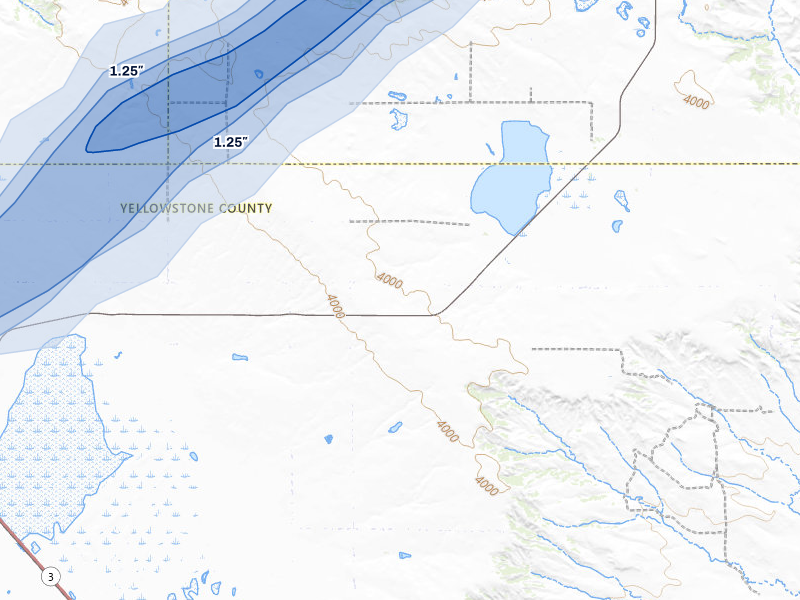 NEXRAD radar-signature map of the hail storm over Broadview, MT on Jul 7, 2026
