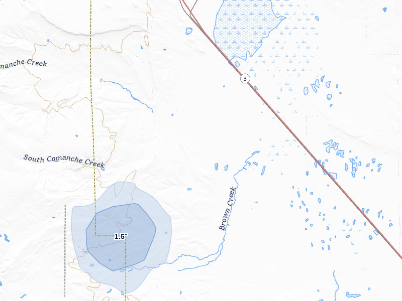 NEXRAD radar-signature map of the hail storm over Broadview, MT on Jul 24, 2026