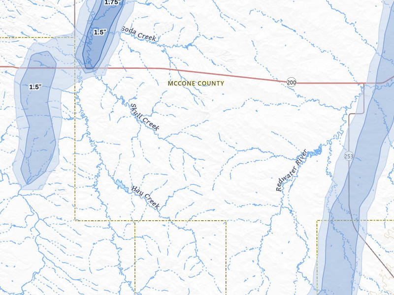 NEXRAD radar-signature map of the hail storm over Brockway, MT on Jun 27, 2026