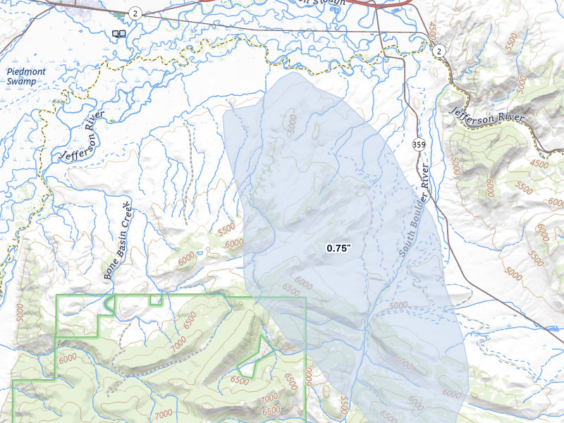 NEXRAD radar-signature map of the hail storm over Cardwell, MT on May 27, 2026