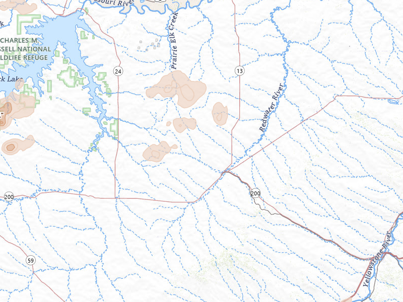 Radar-estimated hail-size map of the storm over Circle, MT on Jul 3, 2026