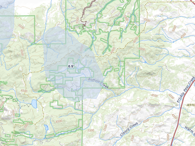 NEXRAD radar-signature map of the hail storm over Clancy, MT on May 29, 2026