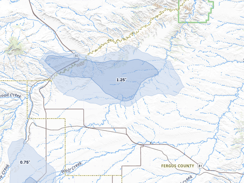 NEXRAD radar-signature map of the hail storm over Coffee Creek, MT on May 29, 2026