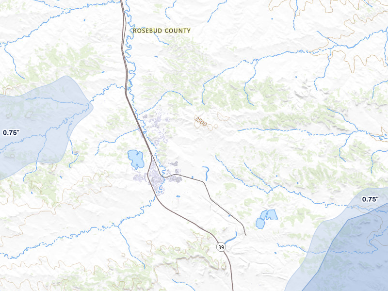 NEXRAD radar-signature map of the hail storm over Colstrip, MT on Jun 1, 2026