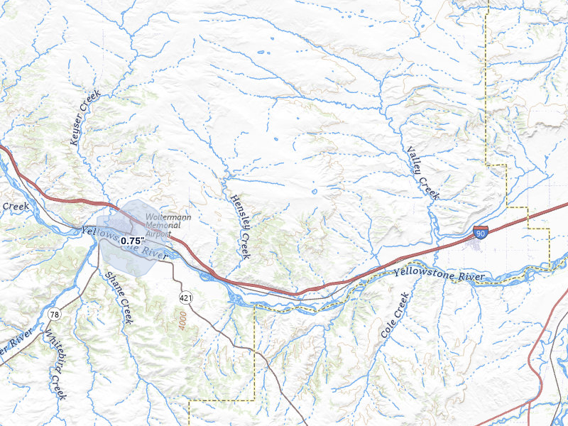NEXRAD radar-signature map of the hail storm over Columbus, MT on Jun 7, 2026