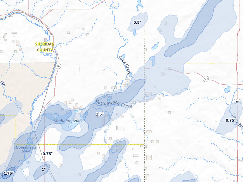 NEXRAD radar-signature map of the hail storm over Dagmar, MT on Jun 6, 2026