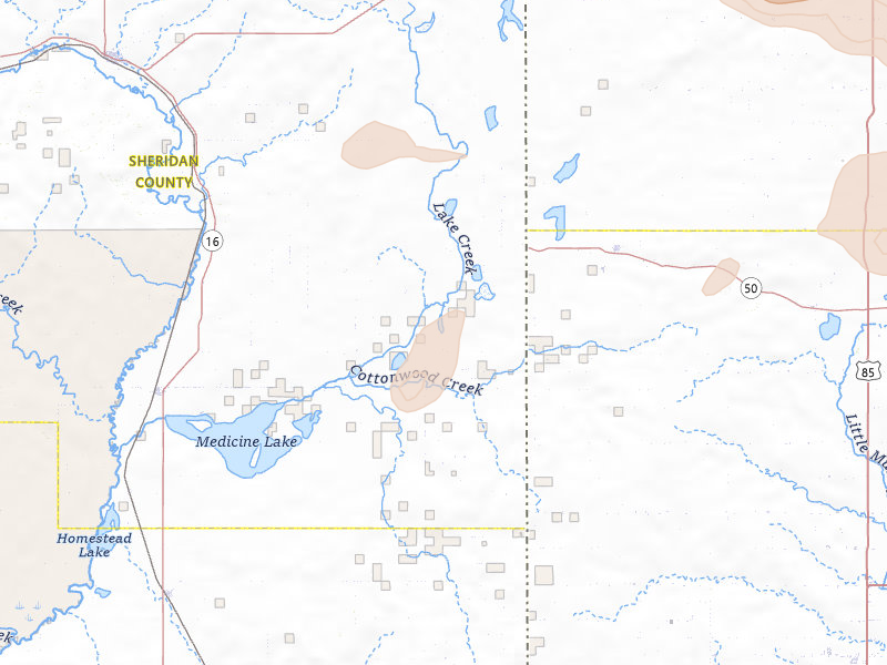 Radar-estimated hail-size map of the storm over Dagmar, MT on Jul 2, 2026