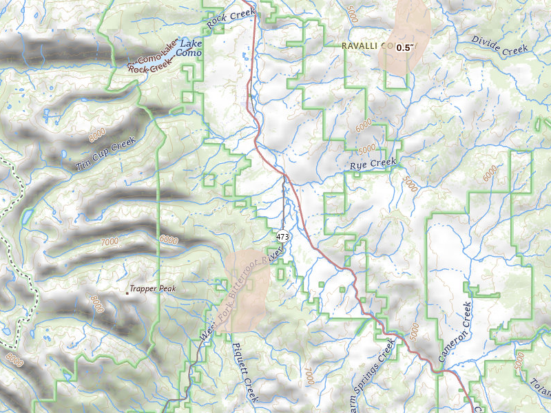 Radar-estimated hail-size map of the storm over Darby, MT on Jul 30, 2026