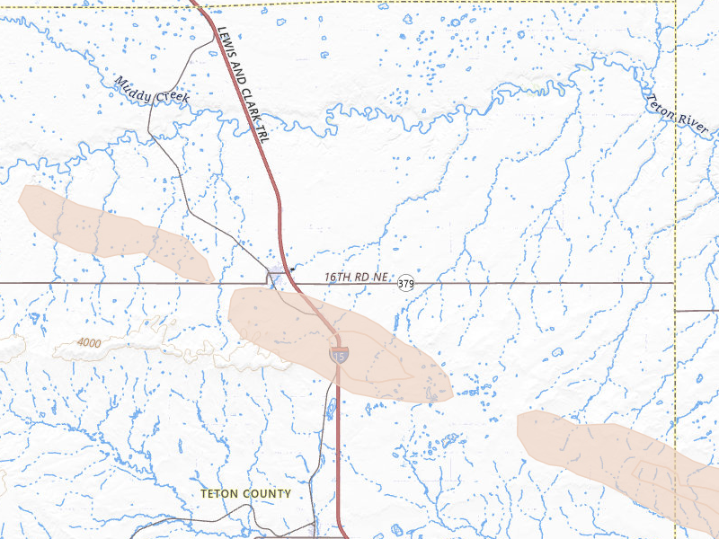 Radar-estimated hail-size map of the storm over Dutton, MT on Aug 17, 2026