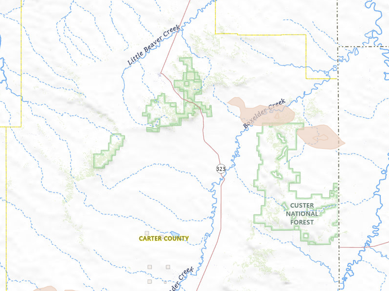 Radar-estimated hail-size map of the storm over Ekalaka, MT on Jun 4, 2026