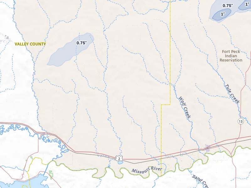 NEXRAD radar-signature map of the hail storm over Frazer, MT on Jun 5, 2026
