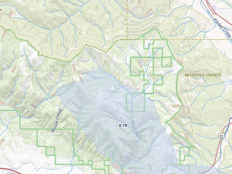 NEXRAD radar-signature map of the hail storm over Frenchtown, MT on May 27, 2026