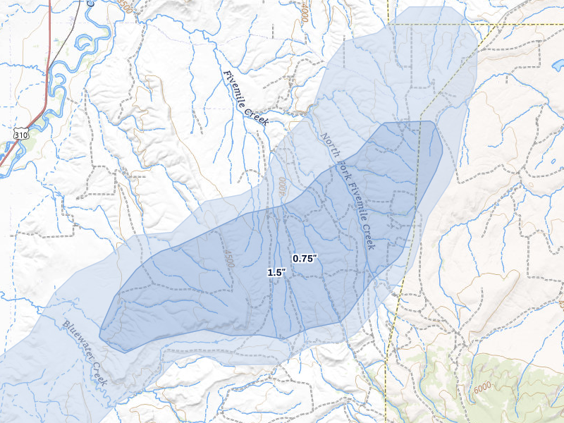 NEXRAD radar-signature map of the hail storm over Fromberg, MT on Jun 27, 2026