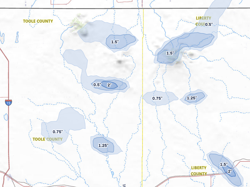 NEXRAD radar-signature map of the hail storm over Galata, MT on May 28, 2026