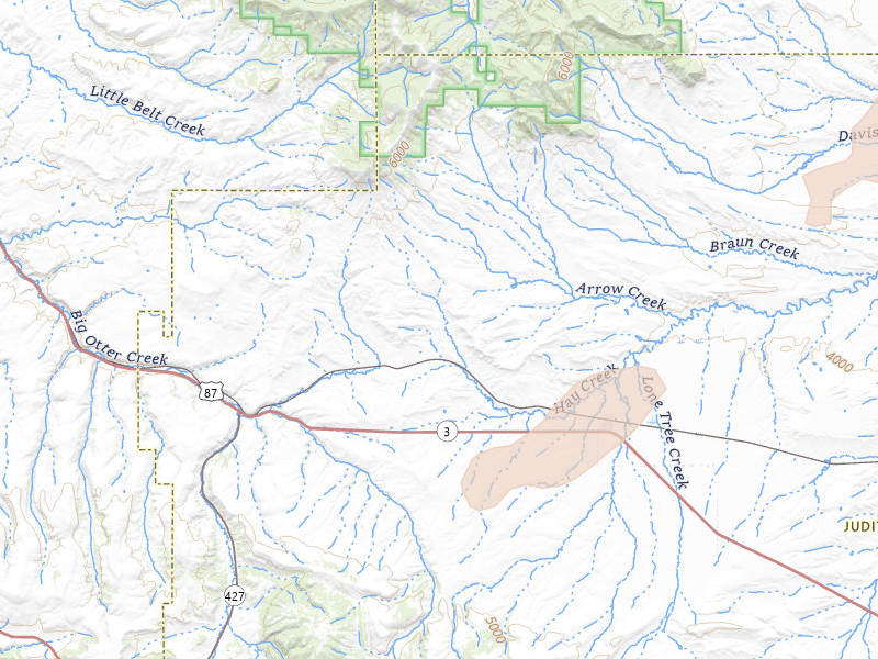 Radar-estimated hail-size map of the storm over Geyser, MT on Jul 8, 2026